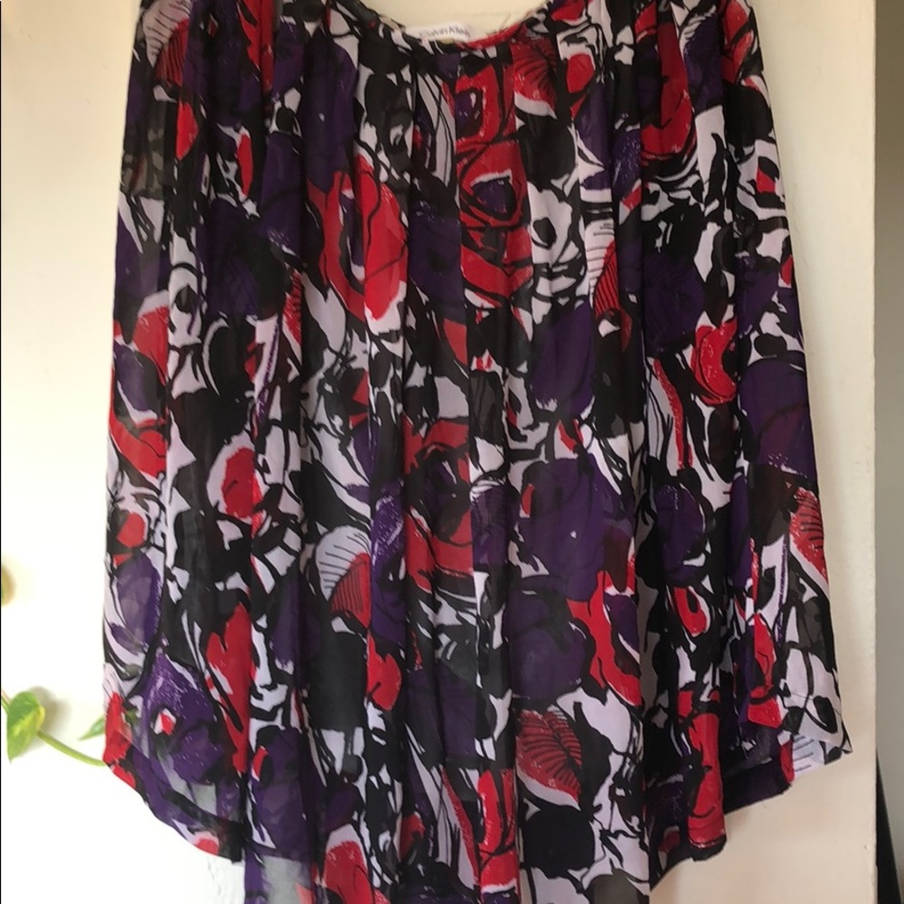 Calvin Klein size 16 flowy sheer lined skirt